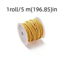 Gulungan Tali Beludru Suede 5 Meter, Benang Flocking Kulit Sintetis, Tali Pembuatan Perhiasan DIY untuk Gelang Anyaman, Kalung, Gantungan Kunci - 5 m - View 9
