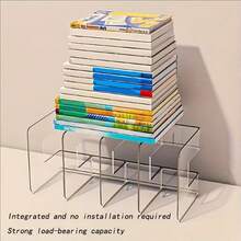 4pcs/2pcs/1pc Luxury Style 4-Tier Heavy Duty Bookshelf - Space-Saving Desktop Storage Rack, Anti-Tilt Design, No Assembly Required, Multi-Functional Home Retail Display Rack, Suitable For Books, Kitchenware, Shoes, Handbags, Wallets Storage And Display, Ideal For Home Kitchen, Closet And Drawer Storage, Also Suitable For Office And School Library Desktop Storage - Sturdy Plastic Structure, Home Storage Supplies, Suitable For Back To School Season - Multicolor - View 8