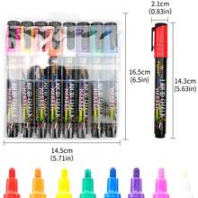 8/12pcs Fluorescent Neon Liquid Chalk Markers - Vibrant, Washable, Suitable For Blackboards, Menu Boards, Windows, Glass, Etc. - Perfect For Creative Expression!, Back To School - Liquid Chalk - View 16