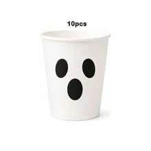 10/20/80pcs Macaron Light Color Ghost Face Disposable Paper Cups, Cute Ghost Print Halloween Party Drinking Cups, 9oz Cartoon Theme Party Cups, Suitable For Birthday Parties, Baby Showers, Afternoon Tea And Holiday Dessert Gatherings - Multicolor - View 16