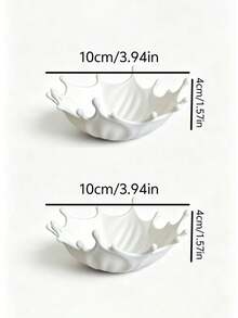 1pc Water Splash Design Jewelry Tray, Capturing The Dynamic Moment Into A Unique Home Decor Item. Fluid And Graceful Water Ripple Edge Design, As If Freezing The Instant Of Water Droplets Splashing, Pure White Soft And Warm, Can Store Rings, Earrings, Necklaces And Other Delicate Jewelry, Adding A Fresh And Healing Atmosphere To The Desktop, No Base,Bedroom Room Decor,Back To School - View 11