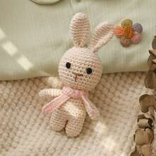 Hand-Woven Rabbit Rattle, Baby Hand Rattle, Grasping Toy, Built-In Bell, 3D Cute Design, Rich Details, Attracts Baby's Attention, Exercises Baby's Hearing, Perfect Birthday Keepsake Gift, Halloween Gift, Christmas Gift - 彩色 - 查看 9