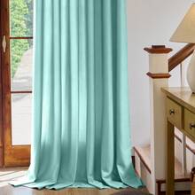 Plain Velvet Curtain With 8 Buttons (1 Piece), Soft And High Quality Fabric, Enhances The Style Of Your Home, Perfect To Complement Any Modern Decor Style. - Air Hijau - View 2