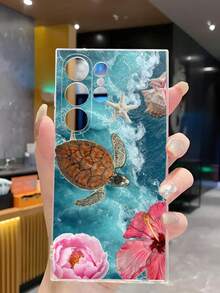1件時尚海龜游泳幸運花手機殼 軟性保護套 適用於 Honor Galaxy A04e/12/A13/A14/A34/A50/A52/A53/A54/S21/S22/S23/S24/S25/S25Ultra/S25FE/S26/S26 PLUS/S26 ULTRA/S26 EDGE/ 6A/7A/8A/ 12T/13T/15T/15 TPRO，[國際版而非本地版] - 無色 - 查看 5