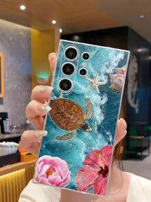 1件時尚海龜游泳幸運花手機殼 軟性保護套 適用於 Honor Galaxy A04e/12/A13/A14/A34/A50/A52/A53/A54/S21/S22/S23/S24/S25/S25Ultra/S25FE/S26/S26 PLUS/S26 ULTRA/S26 EDGE/ 6A/7A/8A/ 12T/13T/15T/15 TPRO，[國際版而非本地版] - 無色 - 查看 1
