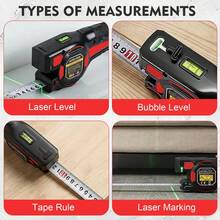 NJTY 3-In-1 Laser Tape Measure, Dual Up/Down Green Laser Lines, 5m Auto-Lock Tape & Built-In Precision Bubble Level, Layout Tool For Wall Mounting, Carpentry, Ceiling Renovation, DIY Woodworking And Home Construction Projects - A - View 8