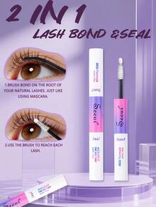 1pc 2-In-1 Eyelash Extension Glue Set, Includes Bond 5ml And Seal 5ml, With Tweezers, Strong Long-Lasting Waterproof, Suitable For DIY Eyelash Extension, All-Day Wear, Cluster Eyelash Glue - Redwood - View 2