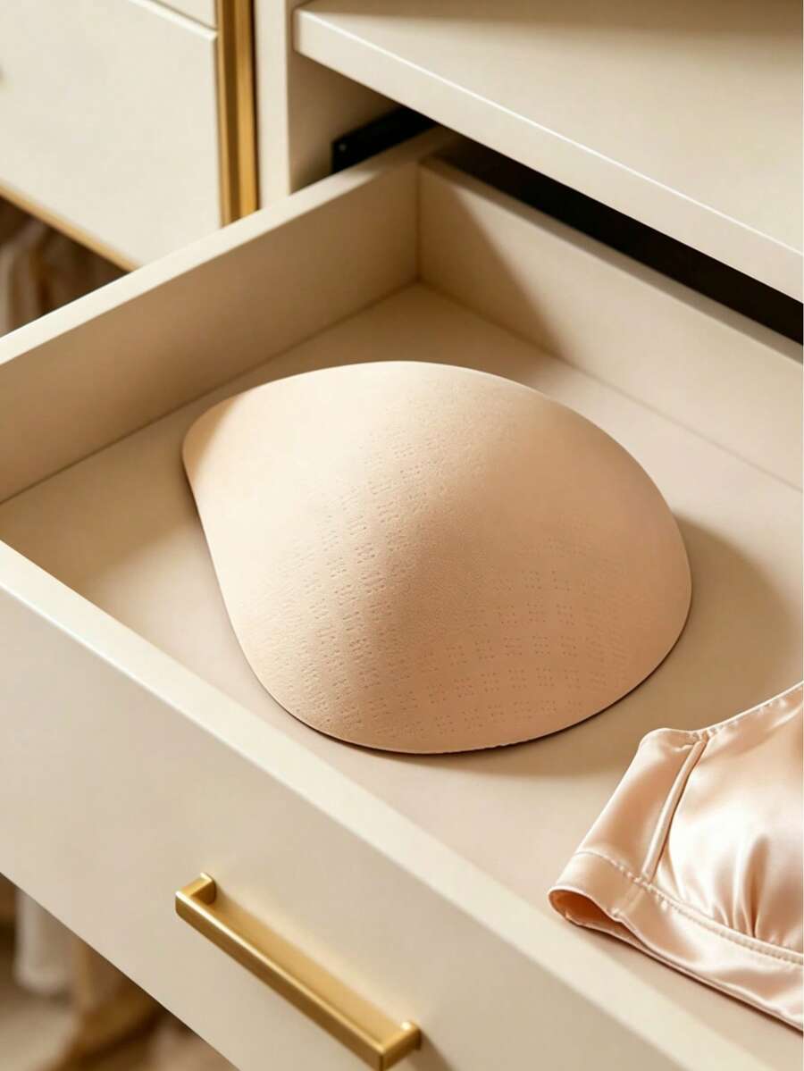 WANTES 1&2 Pairs Beige Latex Bra PadsSuitable,Triangular Uplift Pads, For Post-Operative Bra Inserts,Active Recovery, Gym Workout And Daily Comfort