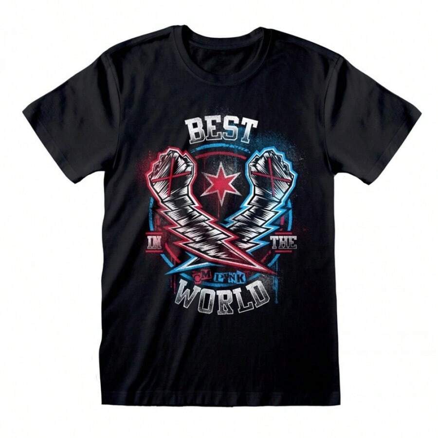 Camiseta WWE CM Punk Best In The World 4XL Oficial de Fanatics para Lucha Libre - Negro - Ver 1