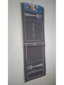 Juego de 2 alfombras de cocina antideslizantes con diversos diseños - Gris Oscuro - Ver 1