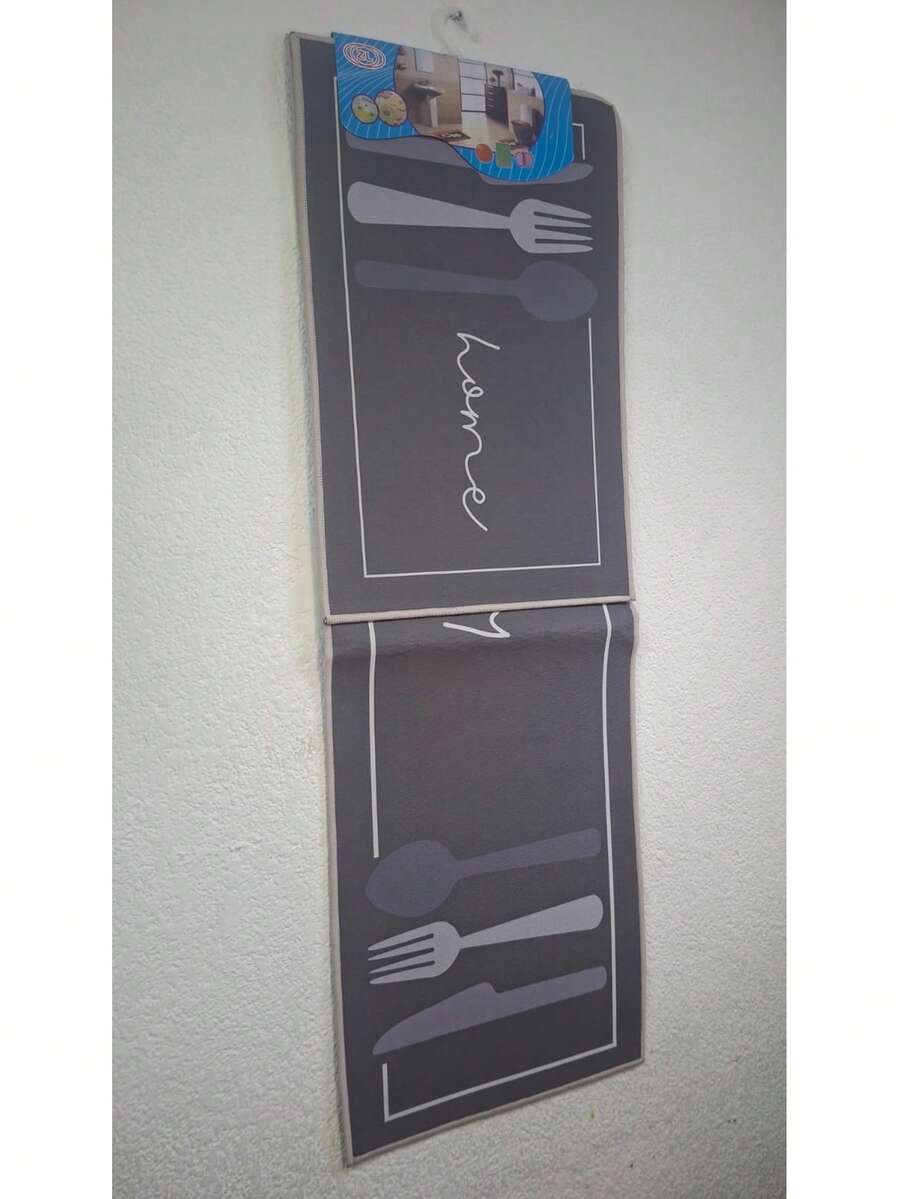 Juego de 2 alfombras de cocina antideslizantes con diversos diseños - Gris Oscuro - Ver 1