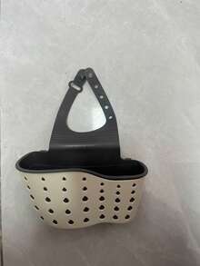 1pc Adjustable Clip-On Kitchen Sink Storage Box - Space-Saving Hanging Drain Basket, Suitable For Sponges, Brushes And Cleaning Tools, Durable Plastic Design With Multiple Compartments For Efficient Drainage, Perforated Design, Sturdy Plastic Structure, Kitchen Sink Accessory - One Size - View 12