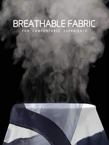 Camiseta de exterior para hombre - Tejido de poliéster transpirable con estampado geométrico, corte regular y cuello redondo, adecuada para gimnasio y uso casual |   Lavable a máquina, apta - Negro - Ver 4
