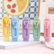 1pc Cartoon Eraser, Retractable Push-Pull Eraser, Creative Learning Stationery For Students - Multicolor - View 1