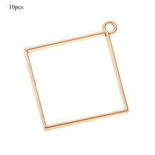 10pcs 48*43mm Geometric Pendant Frames - DIY Jewelry Making Materials, Suitable For Open Pendants, Hollow Earrings, Hanging Necklaces And Bracelets, Perfect For Creating Unique Accessories - Hollowed-out Frame Base - View 9
