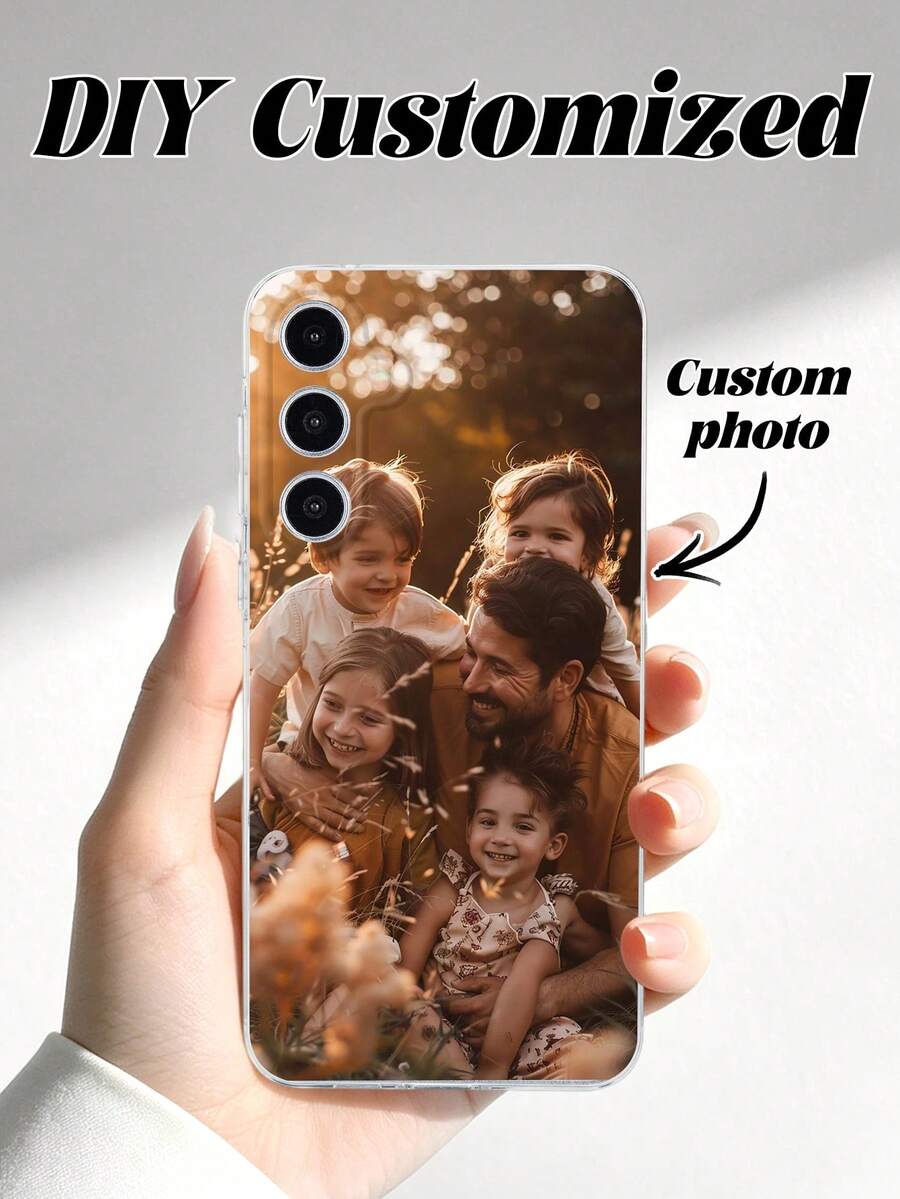 1 Stück personalisierte transparente stoßfeste Handyhülle mit Foto für Familie/Paar/Haustier zum Thanksgiving, kompatibel mit 17Pro Max, 17Air, 16Pro, S24Ultra/S25, A55, A35, A6, A16 und anderen Android-Handys, Weihnachten, Geschenkideen - Transparent - Übersicht 1