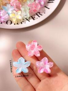 10/20/30pcs Jepit Rambut Mini Plumeria Berbintik Warna Permen Dopamin Transparan untuk Wanita, Jepit Rambut Samping Dahi Gaya Putri Manis Imut Minimalis Niche, Warna Acak - beraneka warna - View 6