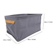 6 Pcs Clothes Storage Box Thickened Fabric Foldable Storage Bin Clothing Container For Closet Wardrobe Khaki 48x28x25cm/18.90x11.02x9.84in - Grey - View 4