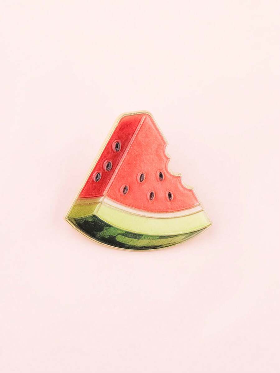 Fun Summer Cool Watermelon Pattern Brooch, Creative Bag & Clothing Decoration Badge
