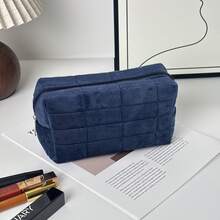 1pc/Pillow-Shaped Makeup Bag, Large Capacity Velvet Cosmetic Organizer, Portable Travel Wash Bag, Mini Cosmetic Pouch. - Decompression Pillow Makeup Bag - View 4
