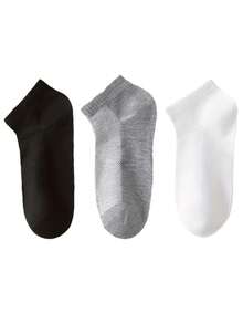 3 Pairs Kids Invisible Low-Cut Short Socks, Comfortable Solid Color Mesh Socks For Boys And Girls - Multicolor - View 8