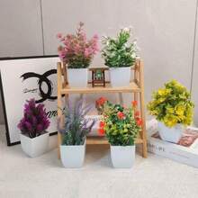 Simulation Mini Plant Bonsai Indoor Small Artificial Plant Home Office Farmhouse Bathroom Decoration Holiday Decorations - Multicolor - View 2