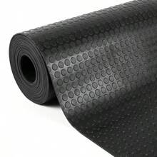 DIY Multi-Purpose Rubber Mat, Table Mat, Floor Mat, With Raised Coin Pattern Design, Durable And Wear-Resistant. It Can Be Cut To Fit The Required Size And Is Suitable For Indoor And Outdoor Table Mats/Floor Mats. - 黑色 - 查看 6