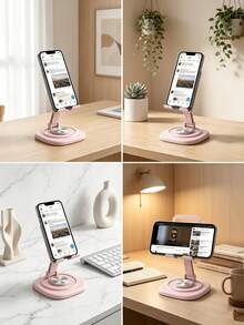 360° Rotating Mobile Phone Tablet Stand, Stable And Non-Slip, Angle Can Be Freely Adjusted, Portable Folding Design, Metal Material - Easy And Practical, Suitable For Desktop, Office, Outdoor, Camping And Drama Watching - Regular Model - View 3