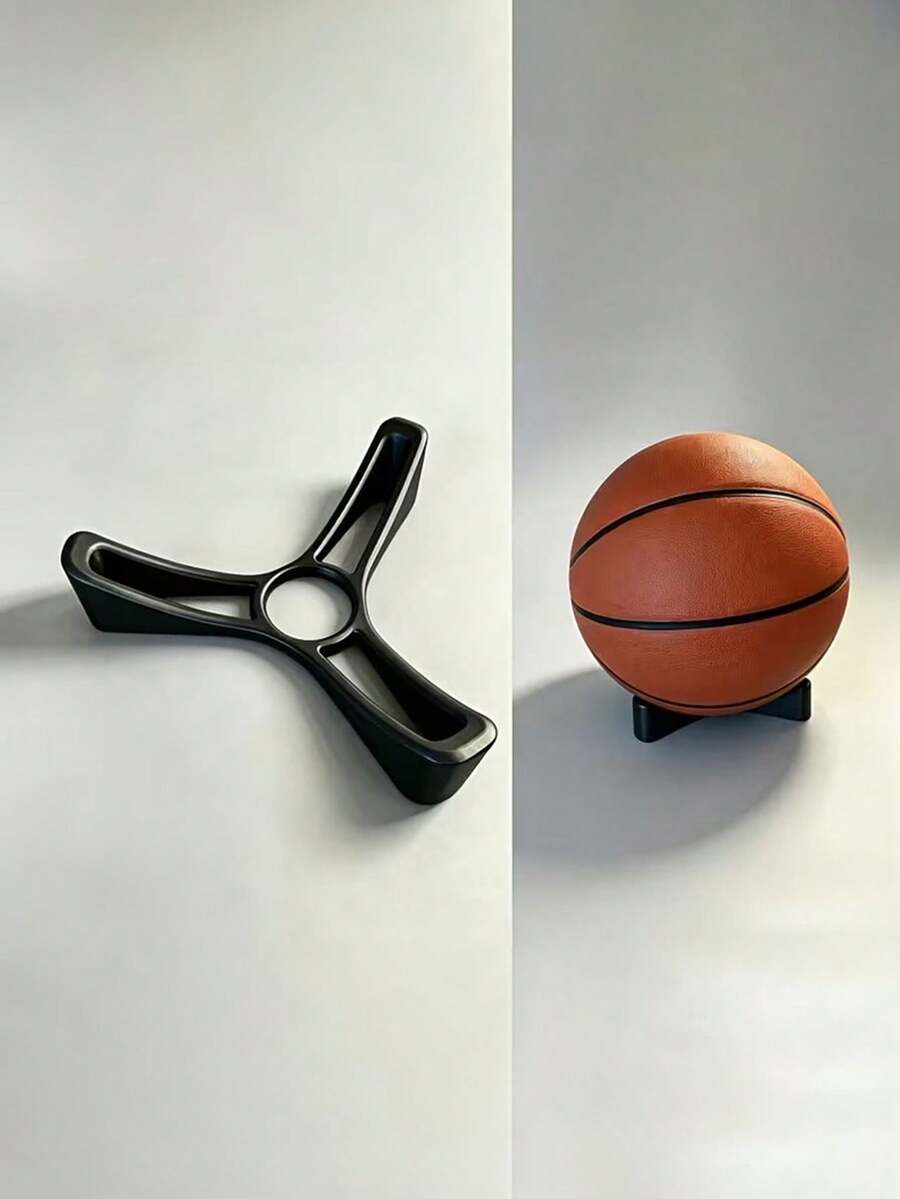 1pc Basketball Storage Rack, Home Floor-Standing Ball Holder, Living Room Bedroom Sports Equipment Storage Display Rack, Triangle Stable Basketball Stand - View 1