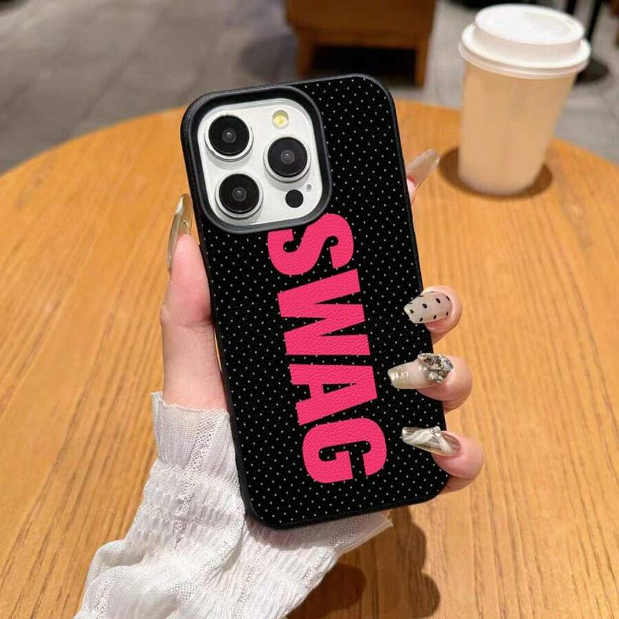 波點 SWAG 手機殼,相容 iPhone 17、17 Pro、17 Pro Max、16 Pro、16 Pro Max、14、15、16、13、14、15、12、11 Pro Max、Plus,亮面飾面,耐用防刮,時尚美觀,完美禮物 - 彩色 - 查看 1