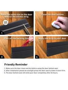 2pcs Door Bottom Seal Strip, Suitable For Indoor And Outdoor Door Bottom Windproof Strip, Bedroom Door Seal Strip, Door Seal Strip, Garage Window Soundproof And Cold Insulation Strip, Easy Installation, Pest Control, Sound Insulation - A - View 7