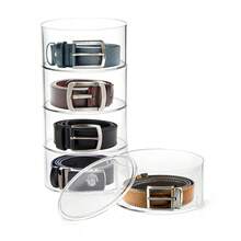 Round Transparent Acrylic Storage Box, Round Leather Strap Storage Box, Watch Storage Box, Display Box, Stackable, Suitable For Back-To-School Season And Holiday Gifts. - View 6