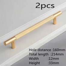 2pcs Modern Aluminum Alloy Gold Cabinet Carved Handles And Drawer Pulls, Wardrobe Door Handles, Furniture Hardware Accessories - Gold - View 10