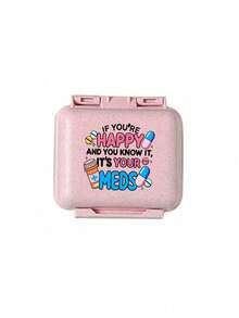 迷你6格便攜藥盒，收納盒，旅行藥盒，印有「My Pill Box」和藥丸圖案，6格小藥盒，密封包裝收納盒，6天週藥收納盒，旅行必備藥盒，日常維生素藥盒，口袋藥盒收納盒，精緻收納盒，居家必備，旅行必備 - 彩色 - 查看 14
