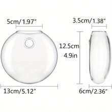 2/4/6pcs Wall-Mounted Glass Hydroponic Plant Vase, Self-Watering Hydroponic Planter, Suitable For Home Office Decor, Handmade Round Crystal Vase, Home Decor Room Decoration Glass Vase - 4pcs - View 3