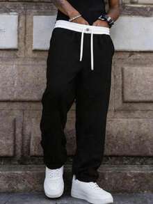 Men's Autumn Casual Fashion Minimalist Loose Long Pants For Daily Outdoor Sports Black - Black - View 2