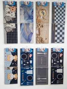 Set Of 2 Non-Slip Kitchen Mats With Various Designs - Black and White - View 2