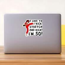 1PC Funny 50th Birthday Gag Quote Sticker, Sarcastic Humor Comedy Vinyl Decal For Laptop Water Bottle Notebook, Retro Character Saying Decal Sticker, Aesthetic Stationery Scrapbook Accessories Gift For Friends - S2286 - View 9