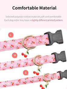 Adjustable Soft Dog Collars In 1 Or 2 Packs With Fruit Or Bow Patterns, Featuring Delicate Fruit Or Bow Pendants, Suitable For Small, Medium, And Large Dogs, With Buckles, Perfect For Spring/Summer Pet Collars, Suitable For Both Indoor And Outdoor Use - Multicolor - View 5