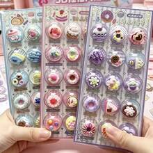 Seal Seal Cute Dessert Shaker 3D Glitter Sticker Set, Cute Donut Cake Dessert Floating Sequin Shaker Beads Decals, Aesthetic Cartoon Style Transparent Bubble Stickers, DIY Notebook, Scrapbook, Laptop, Water Cup Decoration Stickers, Exquisite Stationery Gift For Teenage Girls And Students, Multiple Dessert Patterns - Multicolor - View 6