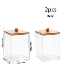 Bathroom Vanity Storage Set, Including A Transparent Cotton Swab Holder, Cotton Pad Storage Box, And Makeup Sponge Container. Transparent Countertop Storage, Suitable For Bathroom And Vanity Use. - Multicolor - View 9