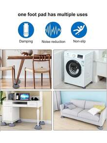 4/8/12pcs Anti-Slip Shock Absorbing Pads For Washing Machine, Anti-Vibration Noise Reduction Pads, Washing Machine And Dryer Base, Anti-Vibration Washing Machine Pads, Anti-Slip Shock Absorbing Noise Reduction Pads, Protect Laundry Room Floor, Washing Machine Anti-Vibration Pads, Laundry Room Accessories - Washing Machine Feet Mats - View 4