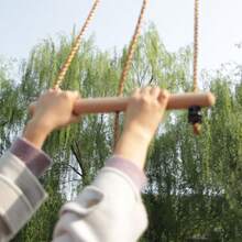 1件 3合1趣味健身戶外鞦韆，鞦韆座墊，感官繩索鞦韆，樹鞦韆套件配件，圓盤鞦韆板，後院室內/戶外攀爬架運動戶外遊戲玩具 - 藍色 - 查看 7