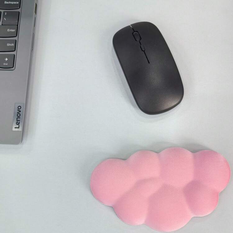 雲朵腕墊與人體工學滑鼠墊，雲朵鍵盤腕墊附防滑底座，泡沫腕部墊適用於鍵盤與滑鼠，適合打字、遊戲與辦公使用 - 查看 3