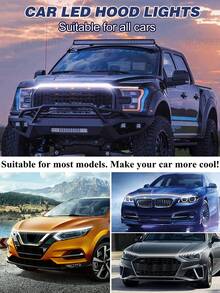 GLANBERT 70 Inch 12V Flexible Waterproof LED Engine Hood Decorative Light Strip, Suitable For Cars, SUVs, Trucks, Dynamic Scanning Startup Effect, Universal Vehicle Engine Hood Decoration Accessory - A - View 5