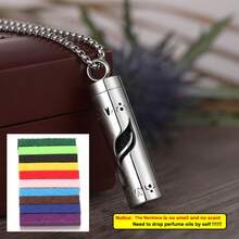 1 Buah Kalung Liontin Diffuser Aromaterapi Perhiasan Stainless Steel Baru dengan 10 Bantalan Bentuk Bunga Berongga, Liontin Terbuka untuk Aroma Parfum dan Minyak Esensial - Perak - View 15