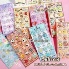 Seal Seal Cute Dessert Shaker 3D Glitter Sticker Set, Cute Donut Cake Dessert Floating Sequin Shaker Beads Decals, Aesthetic Cartoon Style Transparent Bubble Stickers, DIY Notebook, Scrapbook, Laptop, Water Cup Decoration Stickers, Exquisite Stationery Gift For Teenage Girls And Students, Multiple Dessert Patterns - Multicolor - View 2