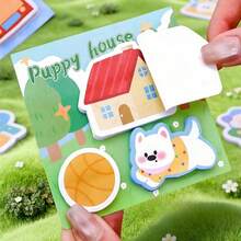 4/8pcs Combination Sticky Notes, Ins Dopamine Combination Sticky Notes Student Tearable Message Decoration Memo Cute Stationery N-Times Reusable, 60 Sheets/Book, Random Style, Suitable For School, Office, Home Memo, Back To School, Halloween - one-size - View 9