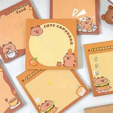 4PCS ,50 Sheets Each,Cute Capybara Cartoon Sticky Notes , Square Memo Pads With Adorable Capybara Design School Supplies - one-size - View 5