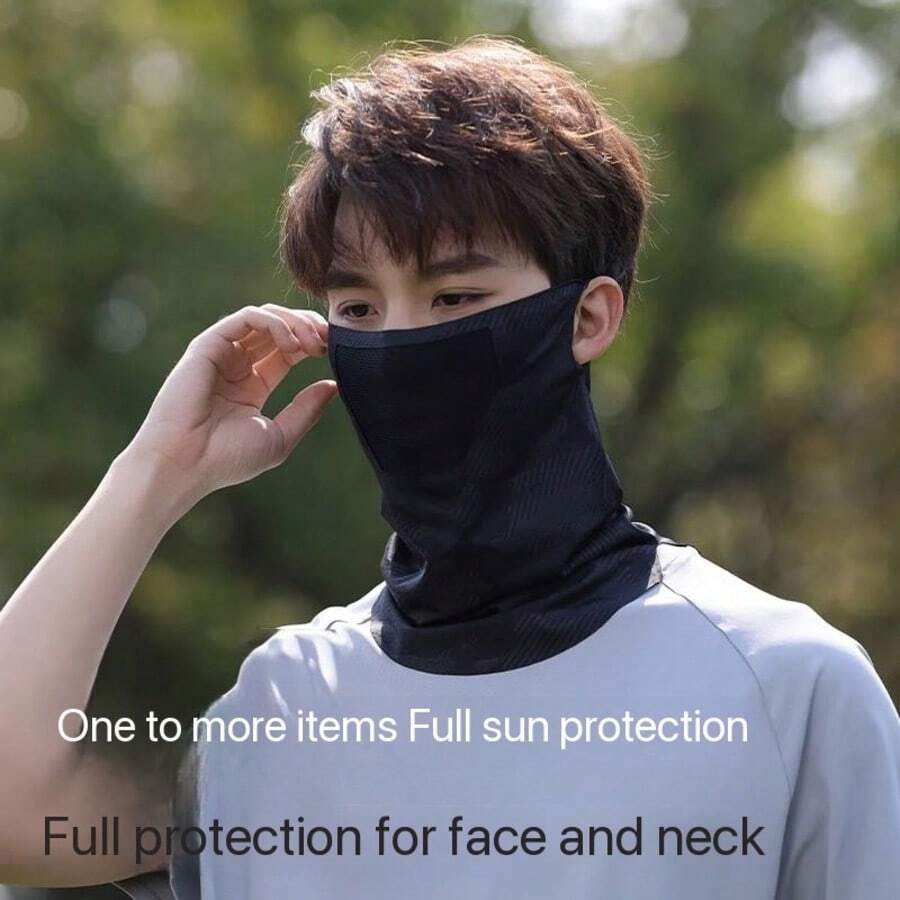 UV Protection Face Mask/Neck Gaiter UPF 50+ Reusable Sun Protection Mask Breathable Ice Silk Neck Guard For Golf, Hiking, Running, Cycling, Outdoor Sports, Summer Ear Loop Men's Sun Protection Mask Neck Guard Full Face UV Protection Ice Silk Cycling Fishing Outdoor Neck Gaiter Mask